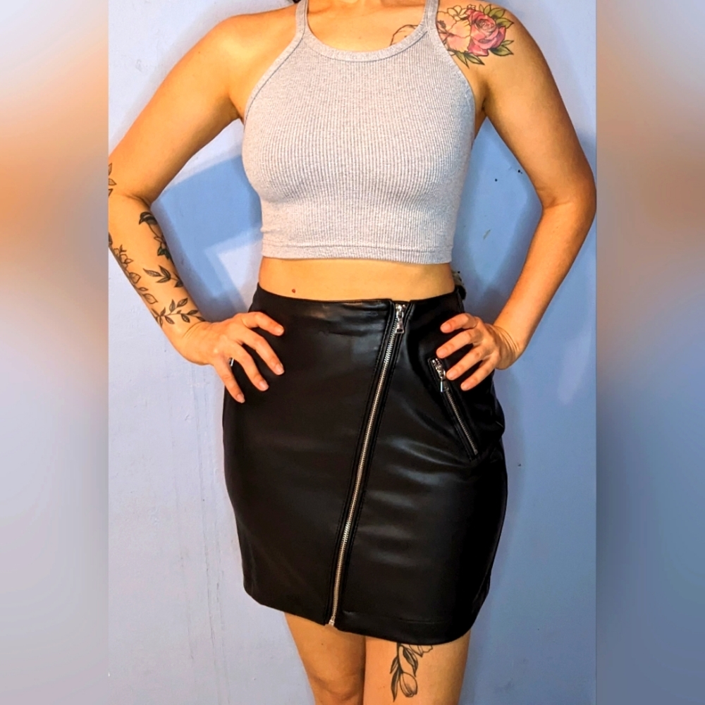 Express faux leather skirt